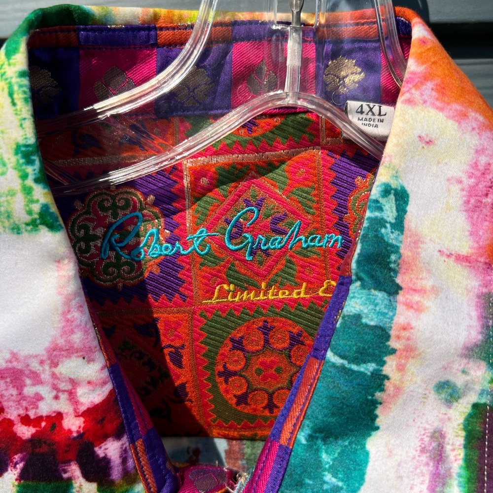 Robert Graham Colorful Patchwork Button Down Shirt - image 6
